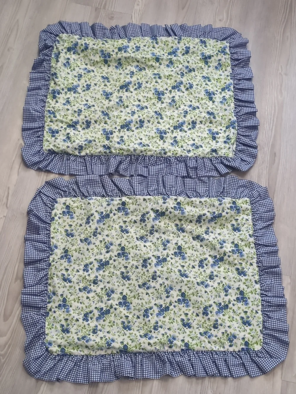 Laura Ashley Blue and Green Floral Pillow Shams